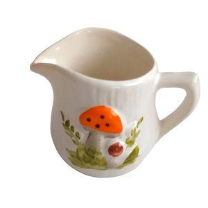 Vintage mushroom motif ceramic creamer